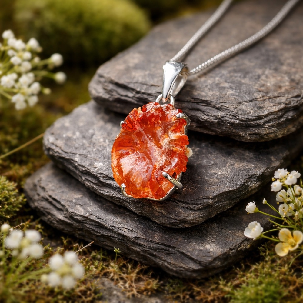 Red Horn Coral Necklace - Picture 5 of 11